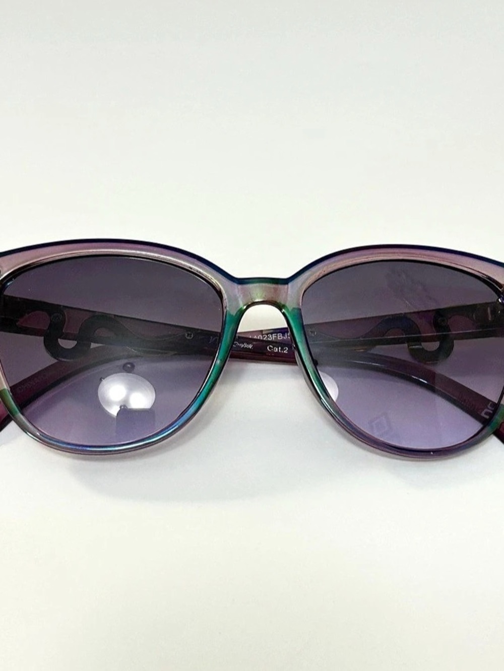 Betsey Johnson Serpentine Cat Eye Sunglasses Purple & Blue